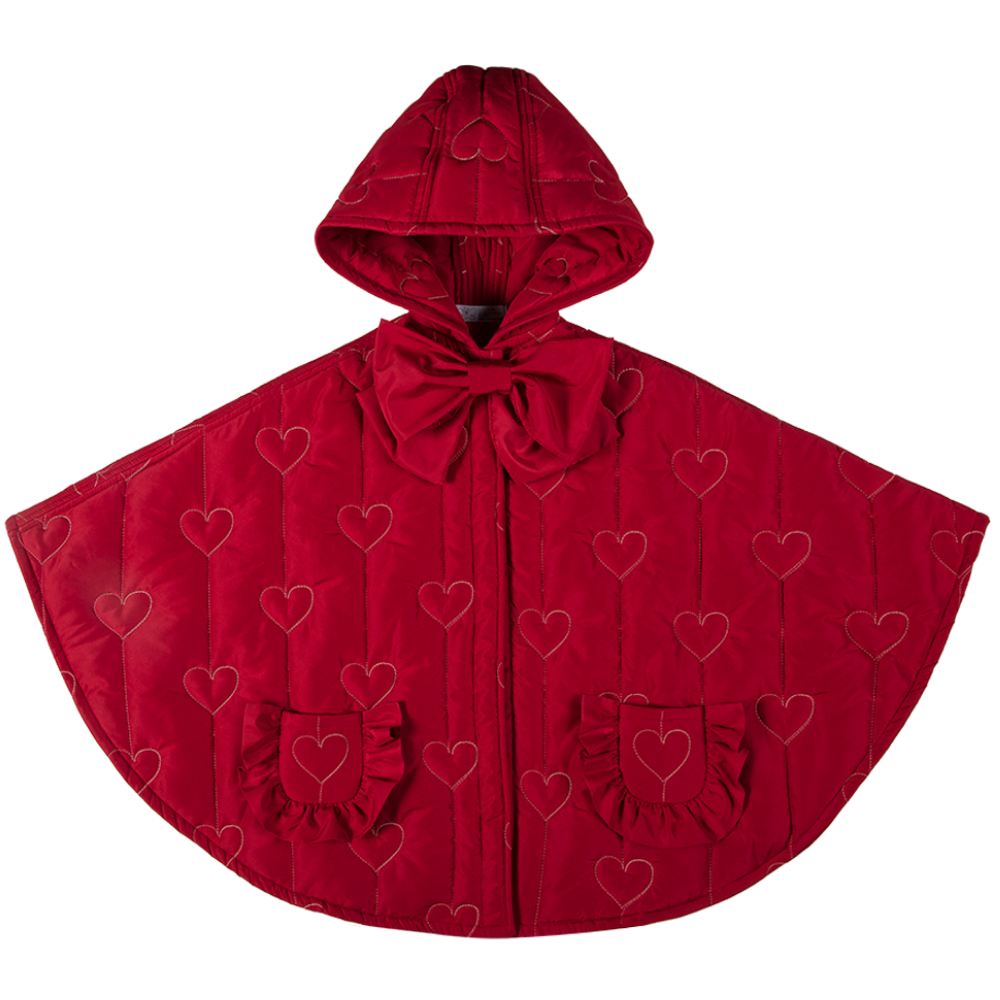 Terminata Mantellina Piumino Cappuccetto Rosso a cuori