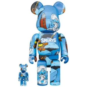 BEARBRICK 100% 400% THE SMURFS THE ASTROSMURF