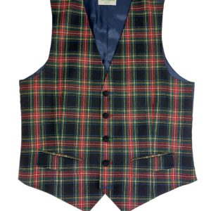 Panciotto da uomo tartan blu, rosso, verde