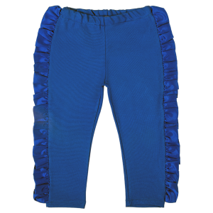 Leggins cotone caldo con balza blu