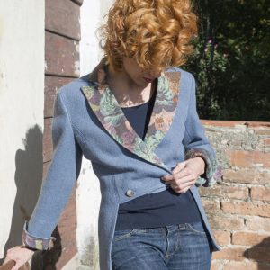 Giacca in lana e gobelin