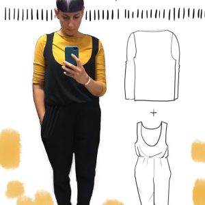 Women’s black jumpsuit outfit set