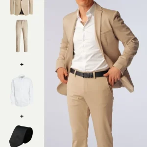 The Original Performance Suit™️ (Sabbia) + Camicia e cravatta - Offerta pacchetto (V.I.P)