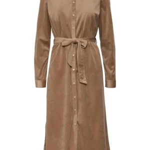 Abito da camicia da vitello Ida - Mink d'argento