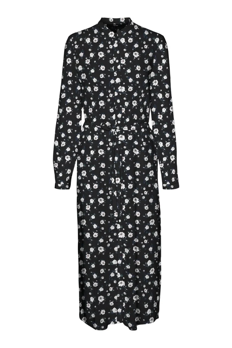 Abito da camicia a maniche lunghe facile - nero - immagine 4