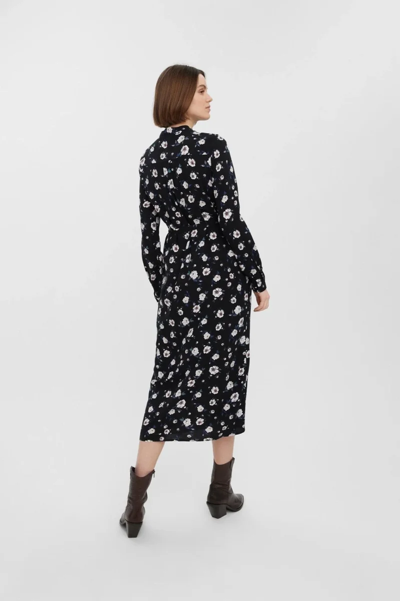 Abito da camicia a maniche lunghe facile - nero - immagine 5