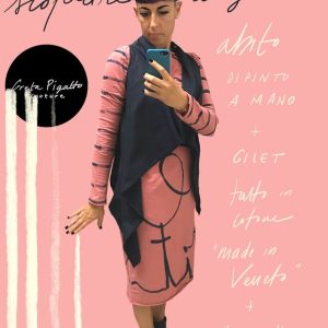 Vestito lungo dipinto a mano corsivo